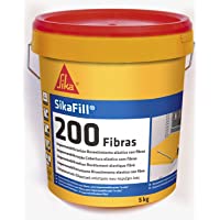 Los mejores  - Sikafill-200 fibras- Pintura elástica con fibras para impermeabilización- Blanco- 5kg